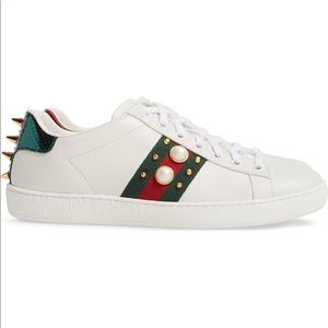 GUCCI Women’s  ACE Sneakers with Pearls and Studs